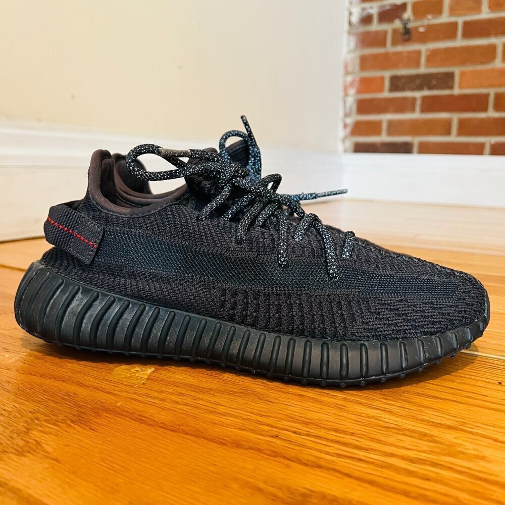 Authentic Adidas Yeezy Boost 350 V2 'Black Reflective' Size 8 - Picture 7 of 15